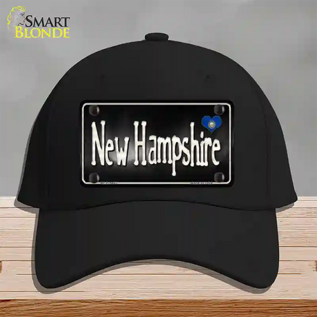 New Hampshire Flag Script Novelty License Plate Hat Cotton / Black