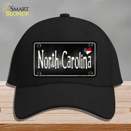 North Carolina Flag Script Novelty License Plate Hat Cotton / Black