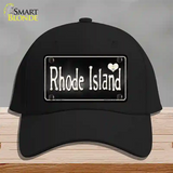 Rhode Island Flag Script Novelty License Plate Hat Cotton / Black