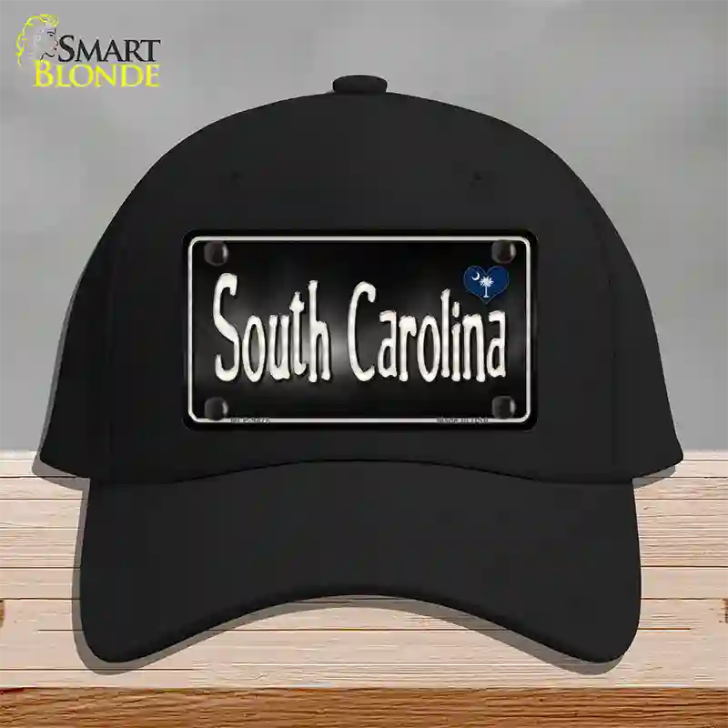 South Carolina Flag Script Novelty License Plate Hat Cotton / Black