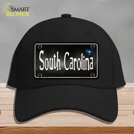 South Carolina Flag Script Novelty License Plate Hat Cotton / Black