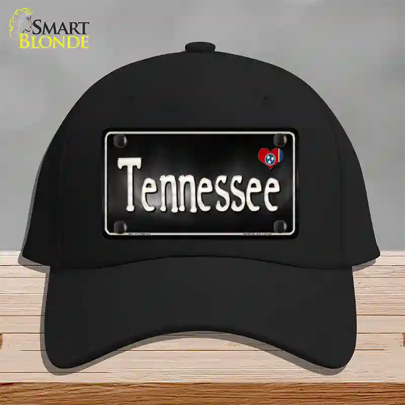 Tennessee Flag Script Novelty License Plate Hat Cotton / Black