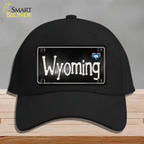 Wyoming Flag Script Novelty License Plate Hat Cotton / Black