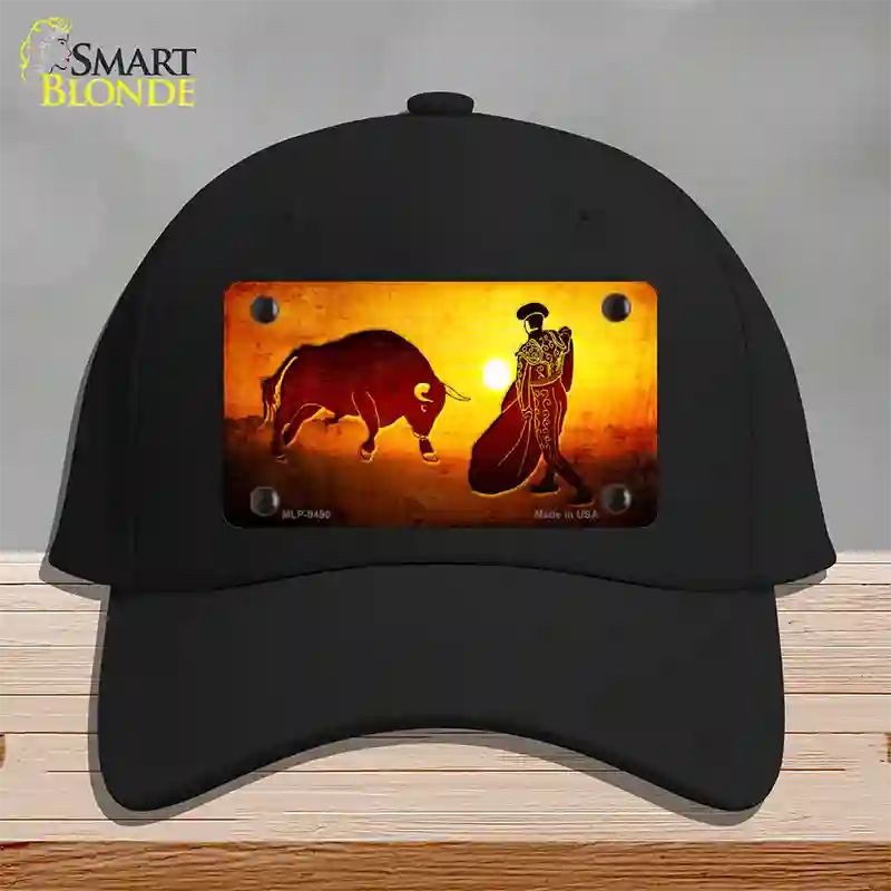 Bullfight With Sun Novelty License Plate Hat Cotton / Black