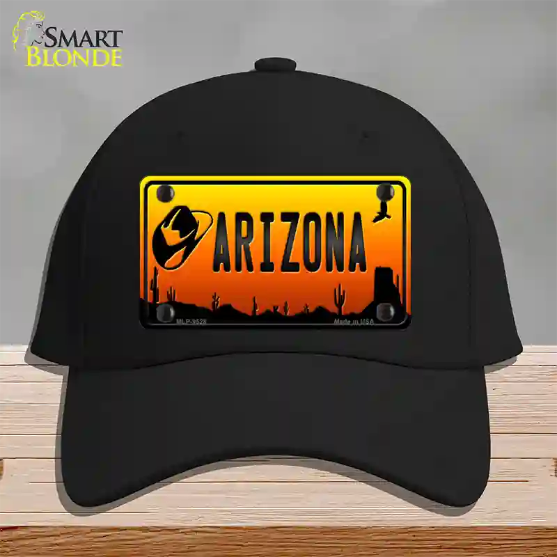 Cowboy Hat Arizona Scenic Novelty License Plate Hat Cotton / Black