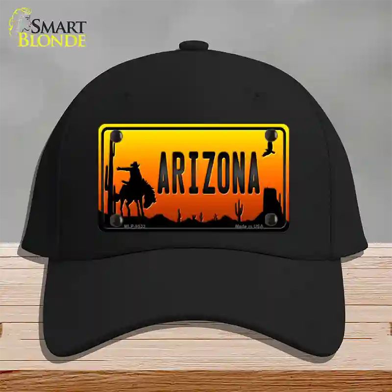 Rodeo Arizona Scenic Novelty License Plate Hat Cotton / Black