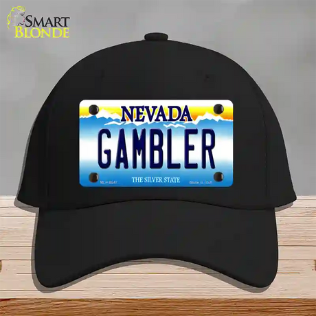 Gambler Nevada Novelty License Plate Hat Cotton / Black