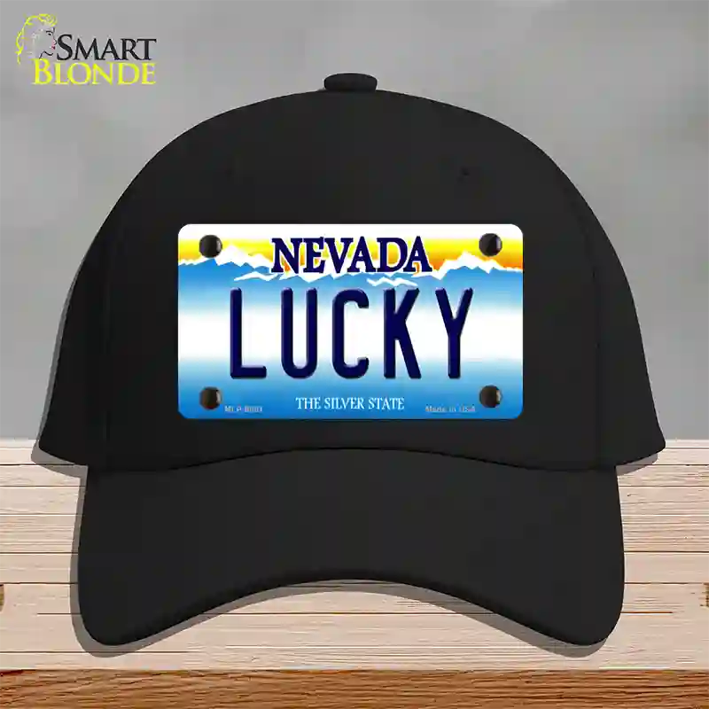 Lucky Nevada Novelty License Plate Hat Cotton / Black