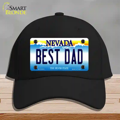 Best Dad Nevada Novelty License Plate Hat Cotton / Black