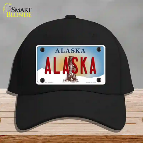 Alaska State Novelty License Plate Hat Cotton / Black