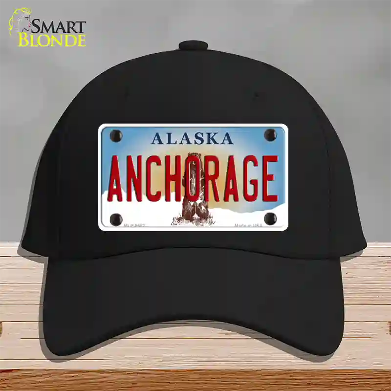 Anchorage Alaska State Novelty License Plate Hat Cotton / Black