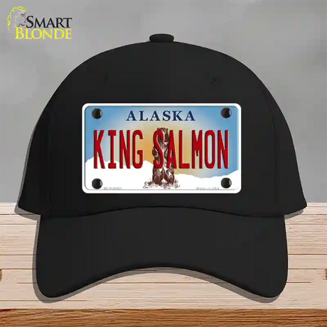 King Salmon Alaska State Novelty License Plate Hat Cotton / Black