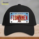 Fishermen Alaska State Novelty License Plate Hat Cotton / Black