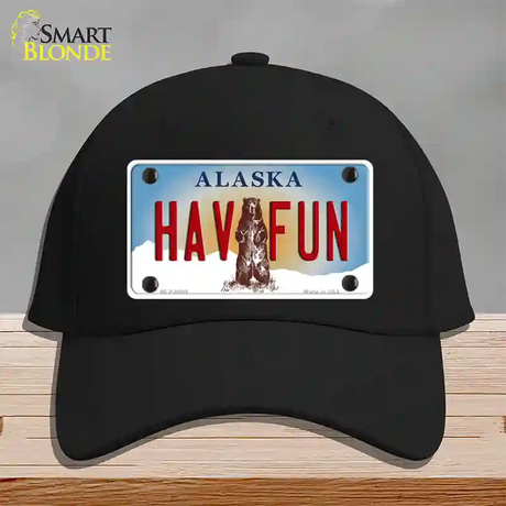 Hav Fun Alaska State Novelty License Plate Hat Cotton / Black