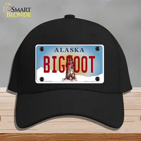 Bigfoot Alaska State Novelty License Plate Hat Cotton / Black