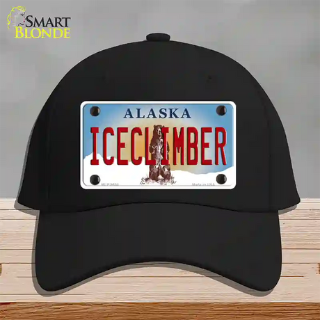 Ice Climber Alaska State Novelty License Plate Hat Cotton / Black