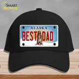 Best Dad Alaska State Novelty License Plate Hat Cotton / Black