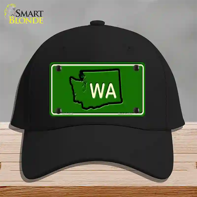 WA State Novelty License Plate Hat Cotton / Black