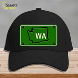 WA State Novelty License Plate Hat Cotton / Black