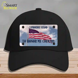 Proudly Stand Novelty License Plate Hat Cotton / Black