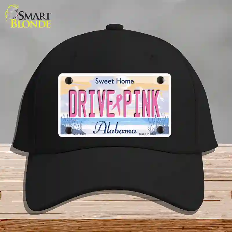 Drive Pink Alabama Novelty License Plate Hat Cotton / Black