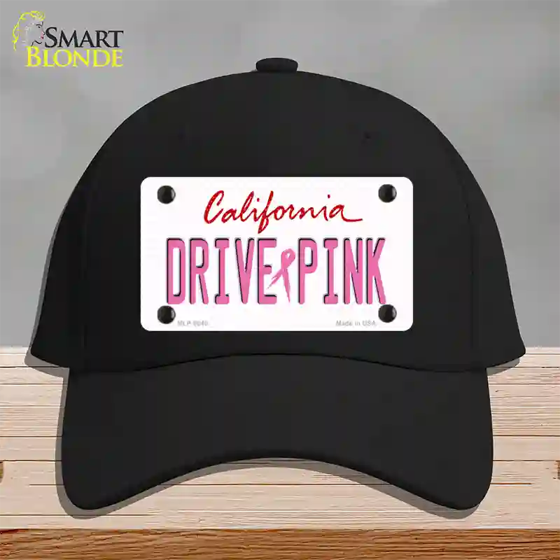 Drive Pink California Novelty License Plate Hat Cotton / Black