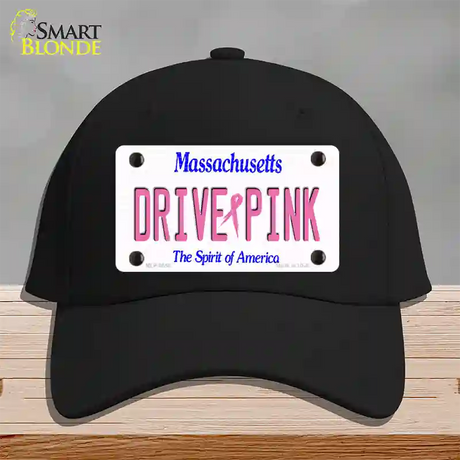 Drive Pink Massachusetts Novelty License Plate Hat Cotton / Black