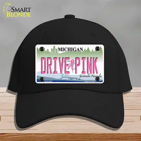 Drive Pink Michigan Novelty License Plate Hat Cotton / Black