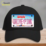 Drive Pink Nebraska Novelty License Plate Hat Cotton / Black