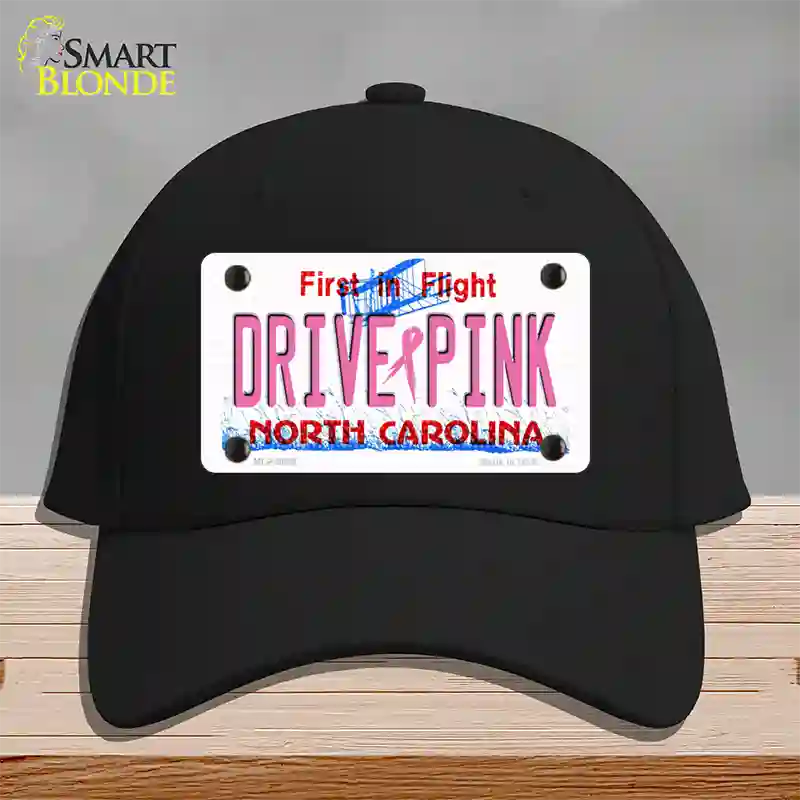 Drive Pink North Carolina Novelty License Plate Hat Cotton / Black