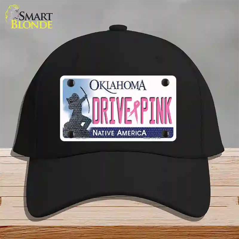 Drive Pink Oklahoma Novelty License Plate Hat Cotton / Black