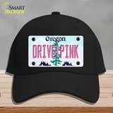 Drive Pink Oregon Novelty License Plate Hat Cotton / Black