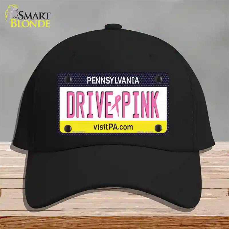 Drive Pink Pennsylvania Novelty License Plate Hat Cotton / Black