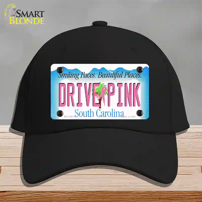 Drive Pink South Carolina Novelty License Plate Hat Cotton / Black