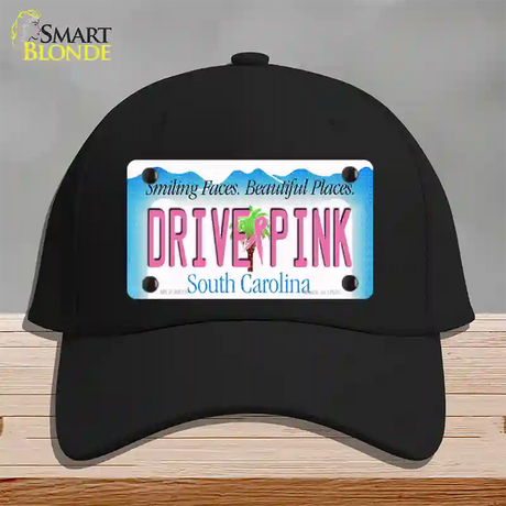 Drive Pink South Carolina Novelty License Plate Hat Cotton / Black