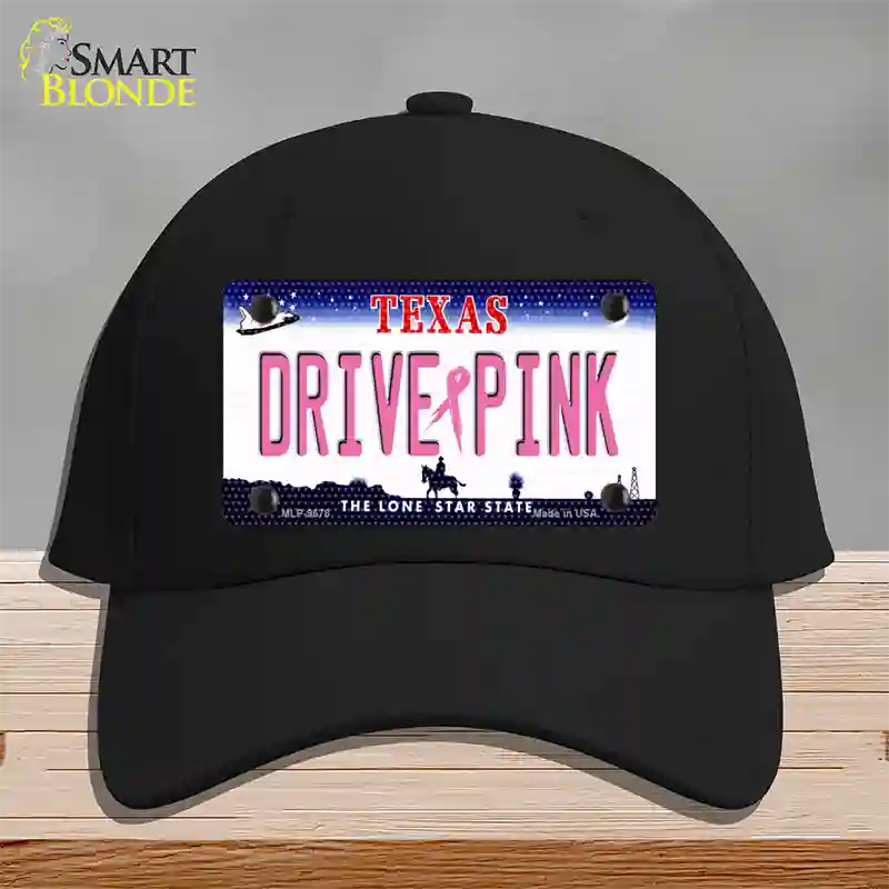 Drive Pink Texas Novelty License Plate Hat Cotton / Black