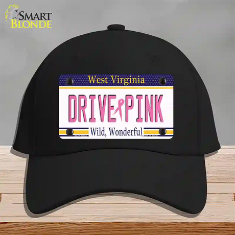 Drive Pink West Virginia Novelty License Plate Hat Cotton / Black