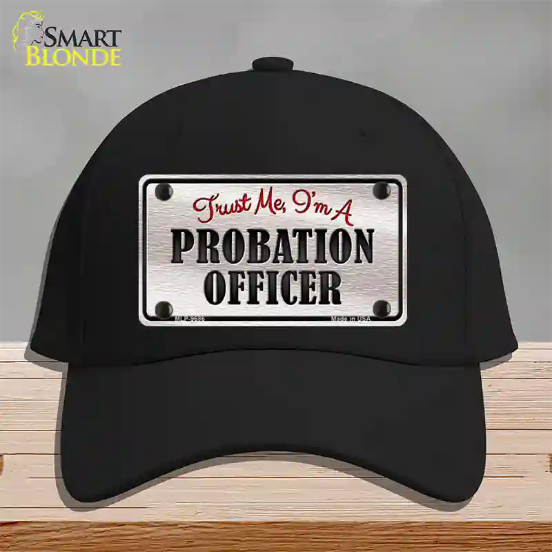 Probation Officer Novelty License Plate Hat Cotton / Black