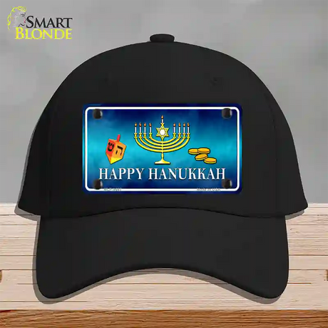 Happy Hanukkah Novelty License Plate Hat Cotton / Black