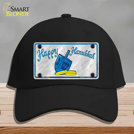 Happy Hanukkah Dreidel Novelty License Plate Hat Cotton / Black