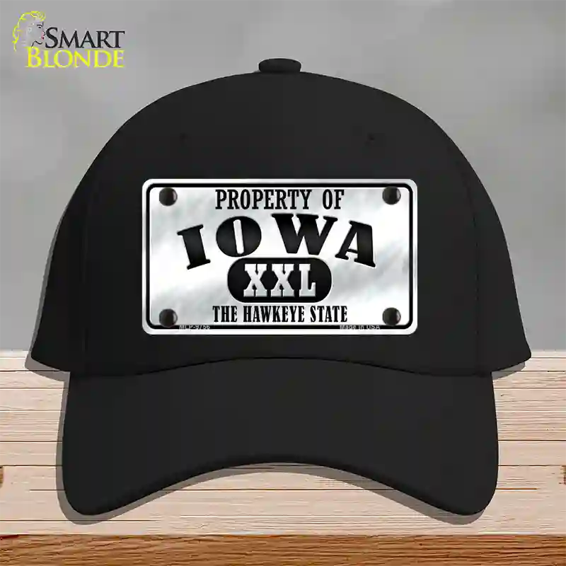 Property Of Iowa Novelty License Plate Hat Cotton / Black