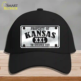 Property Of Kansas Novelty License Plate Hat Cotton / Black