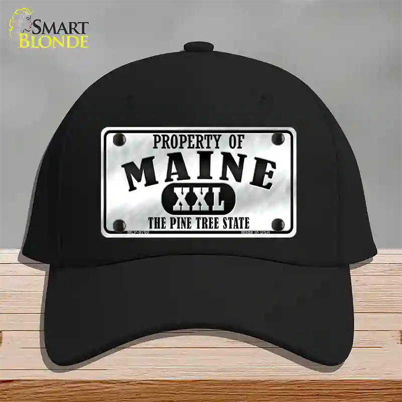 Property Of Maine Novelty License Plate Hat Cotton / Black