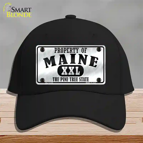 Property Of Maine Novelty License Plate Hat Cotton / Black