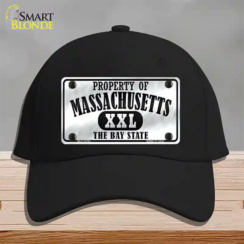 Property Of Massachusetts Novelty License Plate Hat Cotton / Black