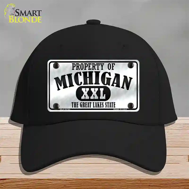 Property Of Michigan Novelty License Plate Hat Cotton / Black