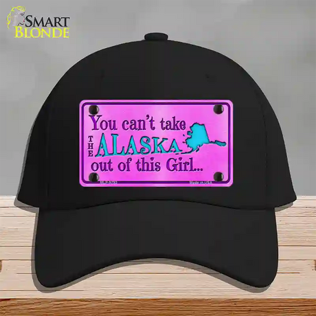 Alaska Girl Novelty License Plate Hat Cotton / Black