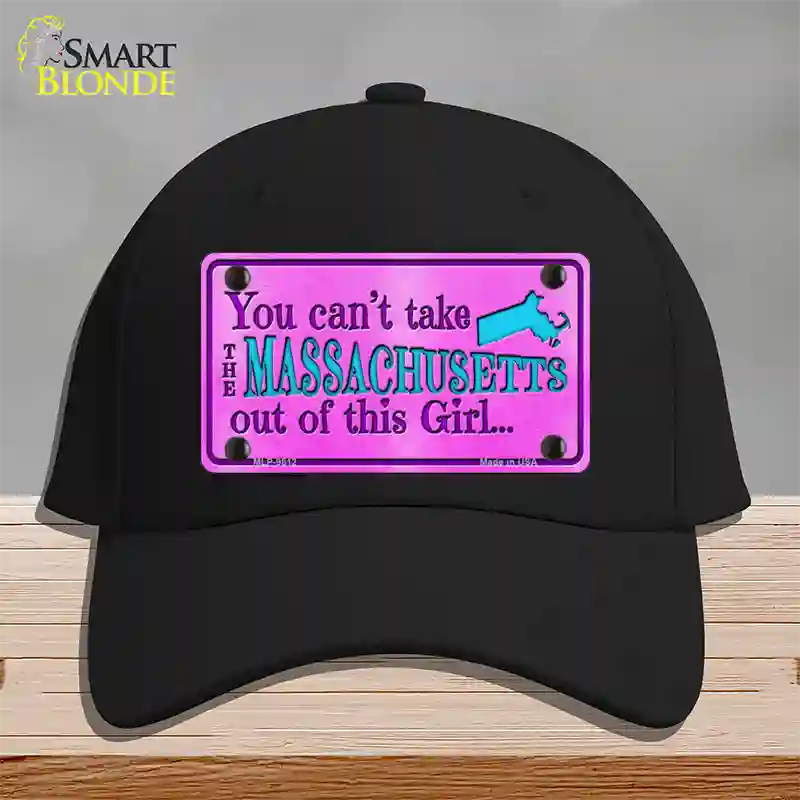 Massachusetts Girl Novelty License Plate Hat Cotton / Black