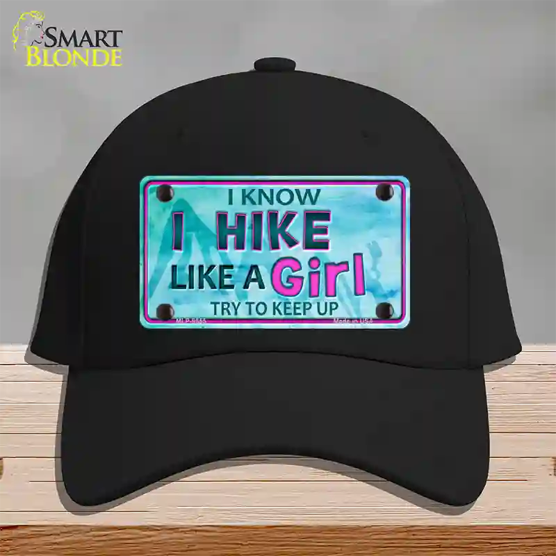 Hike Like A Girl Novelty License Plate Hat Cotton / Black