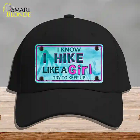 Hike Like A Girl Novelty License Plate Hat Cotton / Black